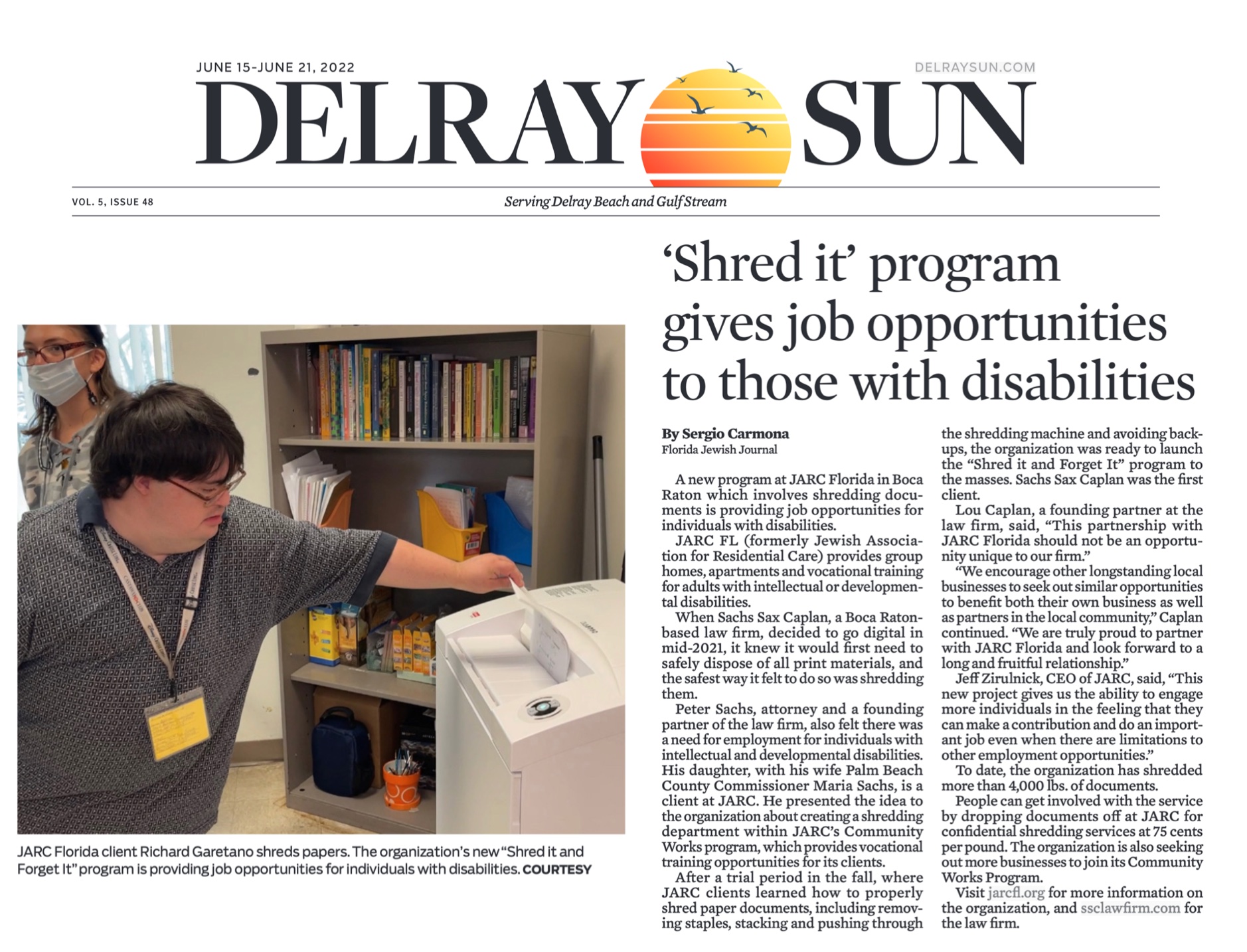 Delray Sun Shred It Program JARC 6.15.22